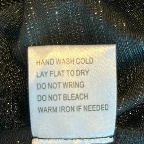 Belldini Black and Silver Metallic Cow Neck Top - Size M - Picture 10 of 10